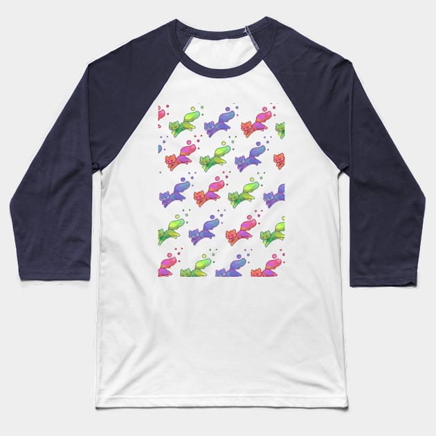 Bubble Kitties (no background) Baseball T-Shirt by Gracieannea